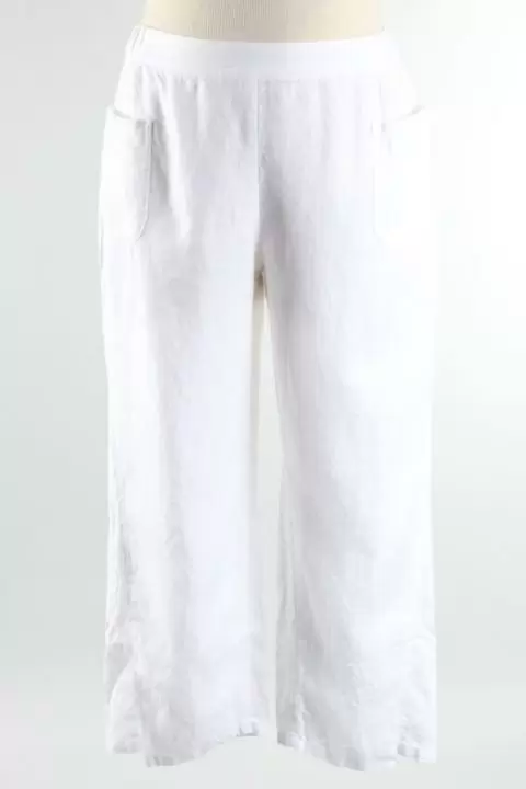 Liv Slim Ankle Pant White Linen L