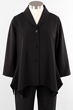Shawl Collar Jacket Plus - Black