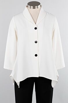 Shawl Collar Jacket Plus - Ivory