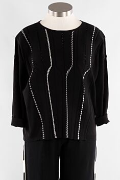 Contrast Sweater - Black & White