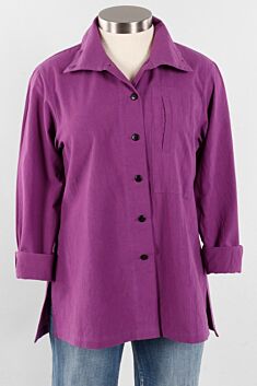 Hi Collar Shirt Plus - Purple