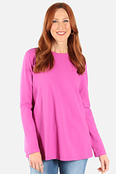 Stretch Knit A-Line Tunic - Very Berry