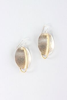 Interlocking Ring Earring - Silver & Brass