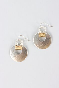 Cresent Wire Earrings - Silver & Brass
