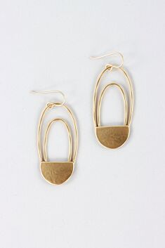 Large Basket Earrings - Brass