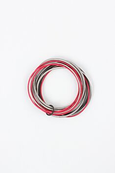Bound Bracelet - Red Black & Silver