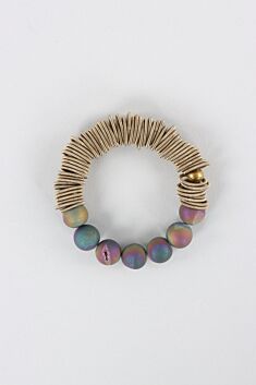 Spring Ring Geode Bracelet - Bronze