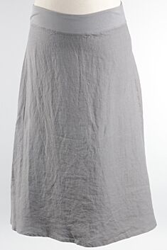 Midi A-Line Skirt - Cobblestone Linen