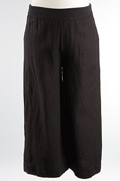 Crop Pant - Black Linen