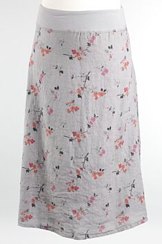 Midi A-Line Skirt - Cobblestone Cherry Blossom