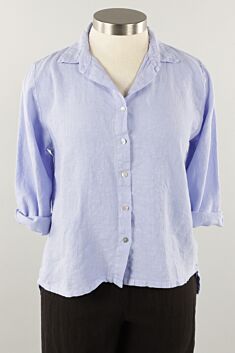 Hi-Low Crop Shirt - Levandula Linen