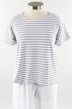 Short Sleeve Top - White Stripe