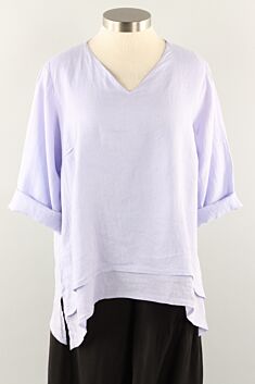 V-Neck Double Layer Top - Heather