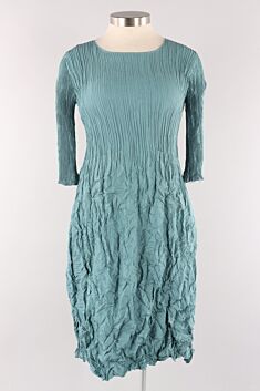 3/4 Sleeve Smash Pocket Dress - Mineral Blue