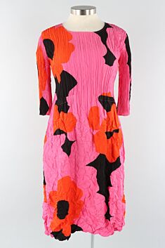 3/4 Sleeve Smash Pocket Dress - Pinkway