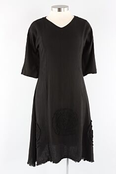 Short Swirl Dress - Black