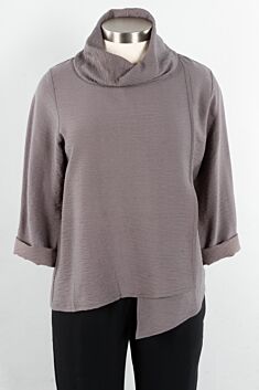 Cowl Neck Top - Charcoal