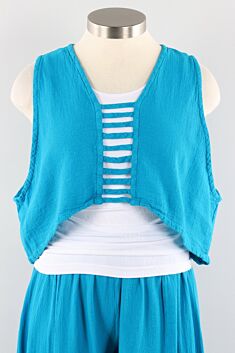 Shutter Top - Turquoise