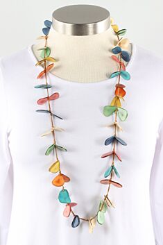 Tagua Sliced Necklace - Multi Color