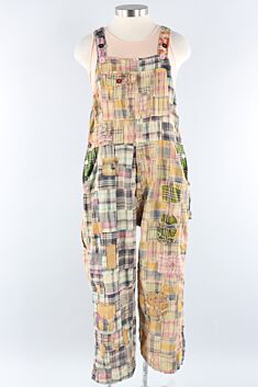 Patchwork Love Overalls - Madras Tropical