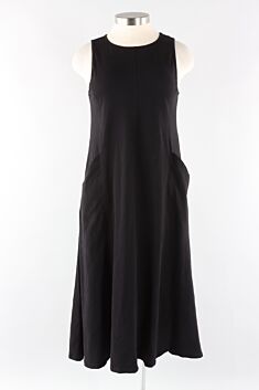 Sleeveless Princess Pocket Dress - Black
