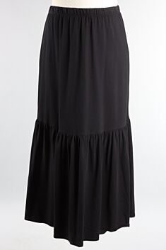 Tier Long Skirt Plus - Black