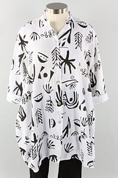 Leaf Long Sleeve Shirt - White