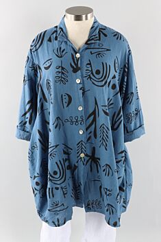 Leaf Long Sleeve Shirt - Blue