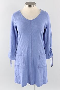 3/4 Sleeve Dress - Baja Blue