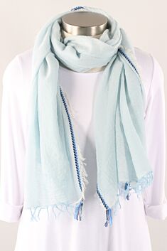 Rory Solid Cotton Scarf - Blue