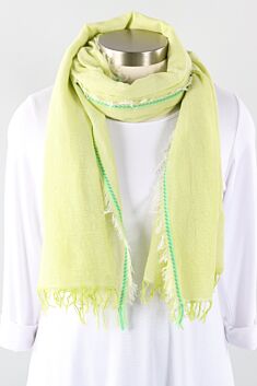 Rory Solid Cotton Scarf - Green