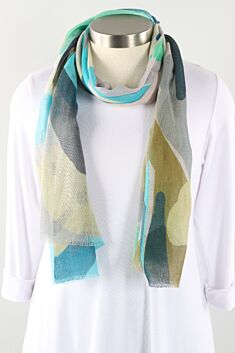 Milo Abstract Colorblock Scarf - Blue