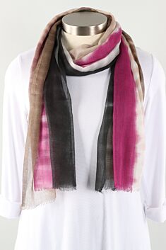 Milagro Tie-Dye Striped Scarf - Pink