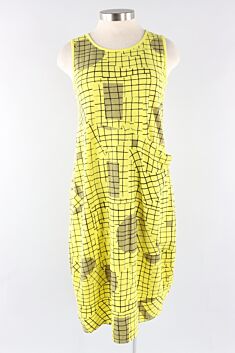 Bubble Dress - Lemon Lattice Print