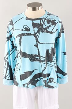 Reverse Seam Top - Artic Abstract Print