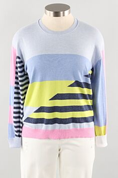 Diagonal Stripe Sweater - Sky