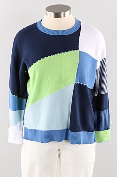 Patchwork Sweater - Blues