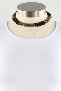 Spring Ring Necklace - Black & Bronze
