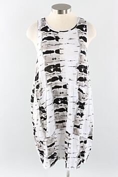 Hidden Pocket Dress - Black Print