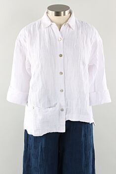 Relaxed Button Front - White