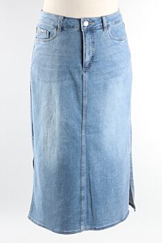 Column Jean Skirt - Medium Blue