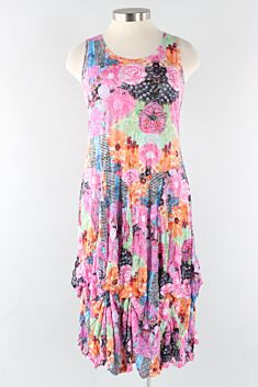 Crinkle Long Bubble Dress Plus - Floral