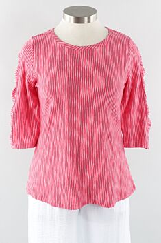 Ruched Sleeve Tee - Rose
