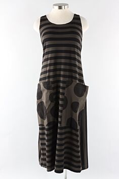 Urban Tank Dress - Khaki Stripe