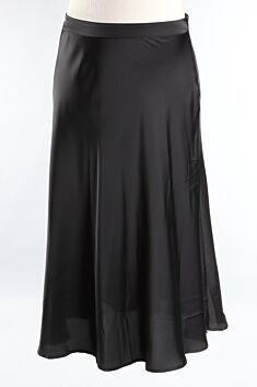 Long Satin Skirt - Black