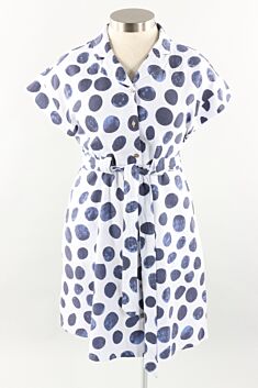 Button Front Dress - Dots