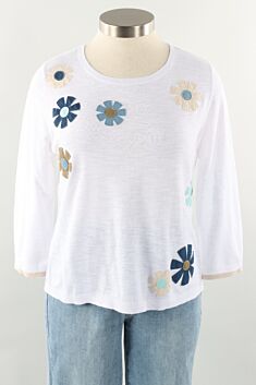 Flower Patch Sweater - White
