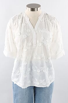Embroidered Cotton Blouse - White