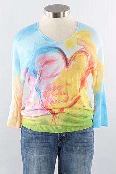 Printed Dolman Sweater - Multi Color