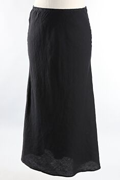 Bias Skirt - Black Light Linen